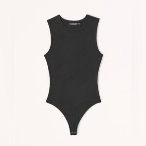 Abercrombie & Fitch Black Cotton Seamless Crew Tank Bodysuit - Size M